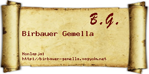Birbauer Gemella névjegykártya